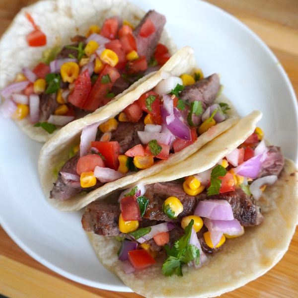 tacos de carne saludable